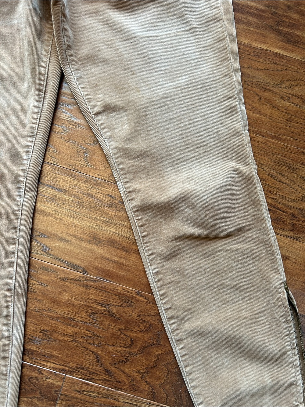 J. Crew Toothpick super skinny Stretch cords with 6” zippers at ankle. tan sz32 - Picture 5 of 12